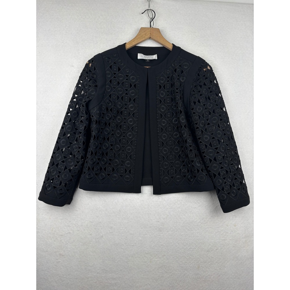 Tahari Jacket Womens 4 Open Front‎ Cutout Sleeve Minimalist Statement